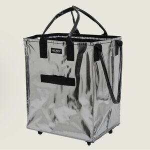 Hulken Silver and Black Rolling Tote Bag